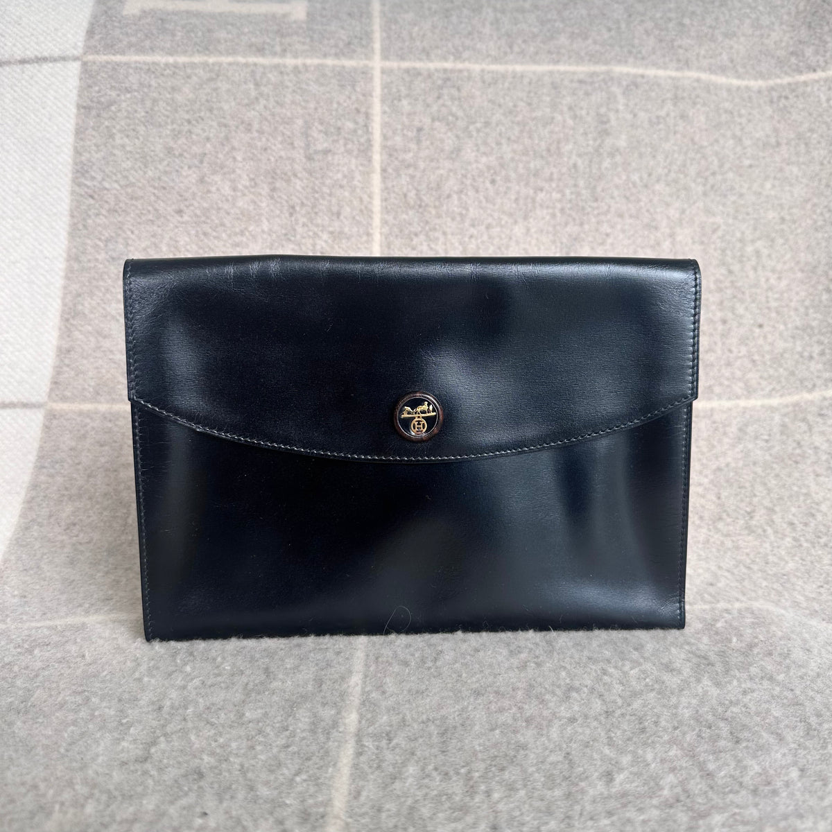 HERMES Pochette Rio Clutch bag Brown Couchevel R:1988 Vintage 2200363327051