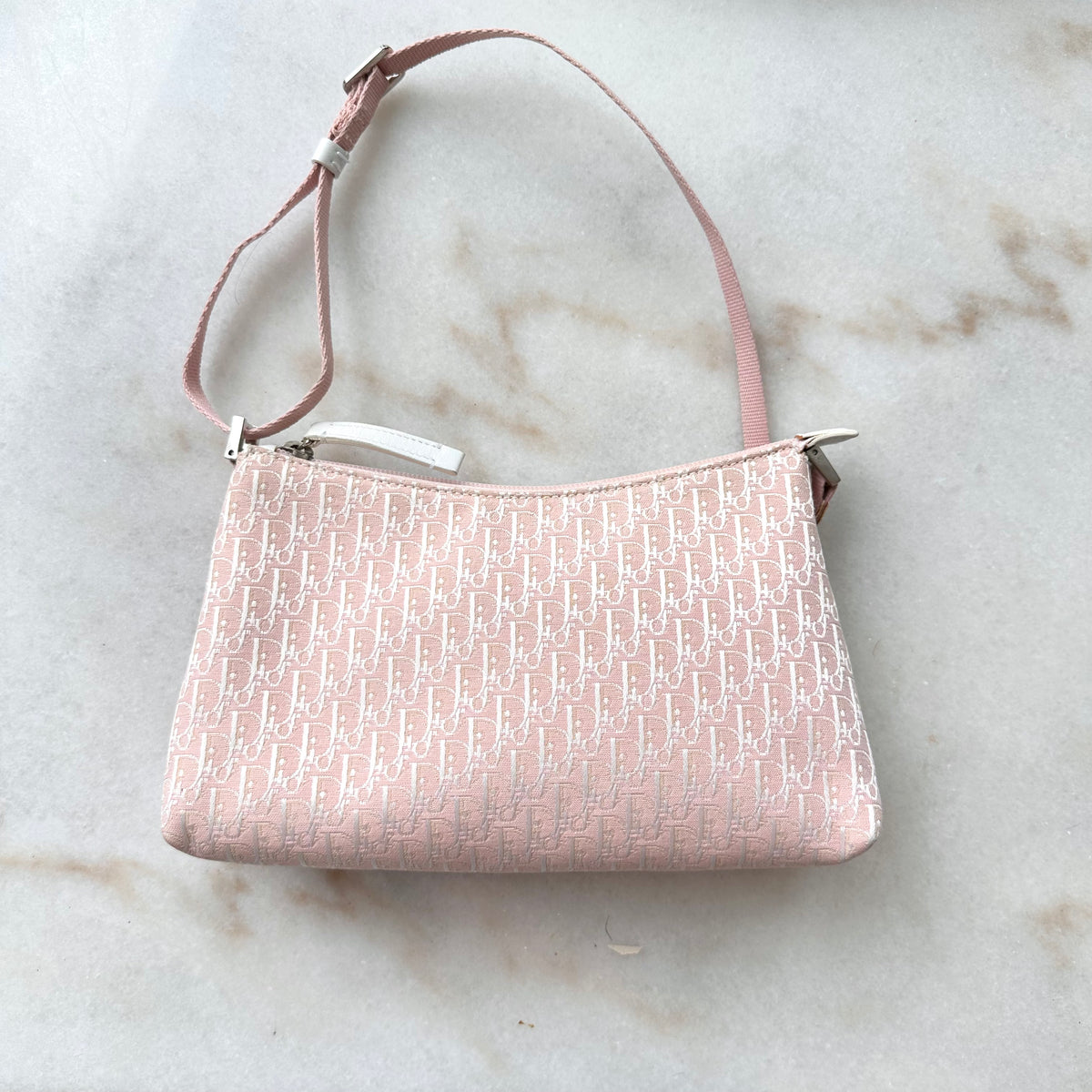 Christian Dior Pink Iridescent Canvas Shoulder Bag Adore Adored