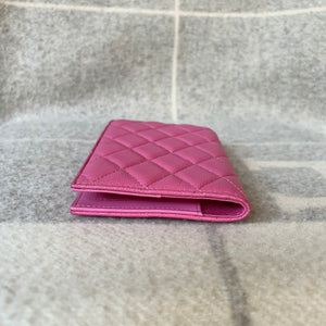 Chanel Caviar Quilted Passport Holder Pink