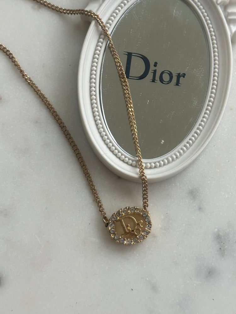 Dior Vintage MiniLogo Embellished Necklace