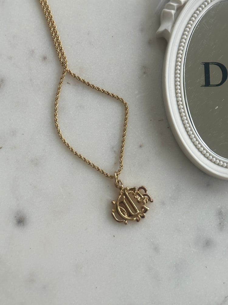 Dior Vintage Mini Insignia Logo Necklace
