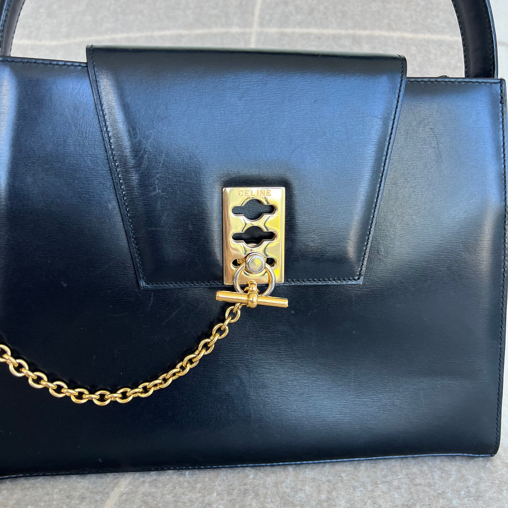 
            
                Load image into Gallery viewer, Vintage Celine Chain Top Handle Box Leather
            
        