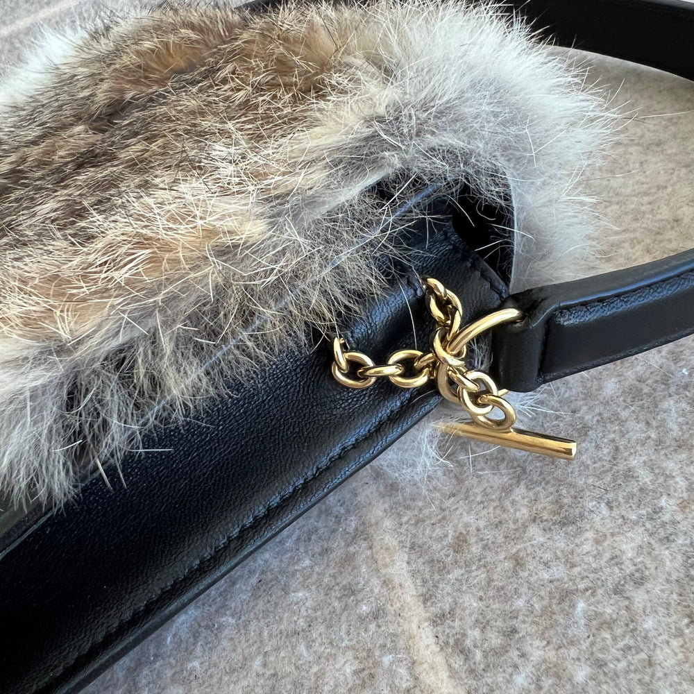 Celine Fur Shoulder Bag Clutch