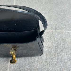 
            
                Load image into Gallery viewer, Vintage Celine Crocodile Embossed Calfskin Mini Shoulder Bag
            
        