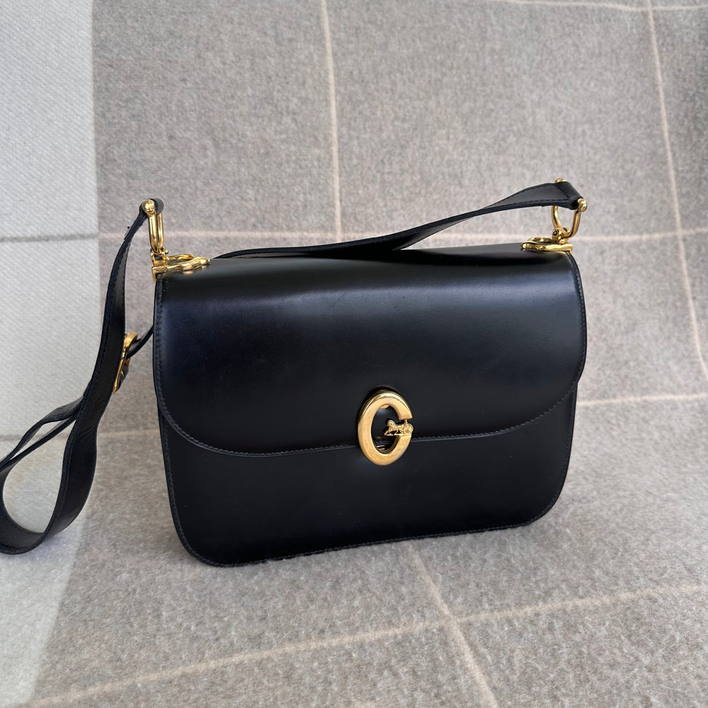 Vintage Celine Black Box Shoulder Bag