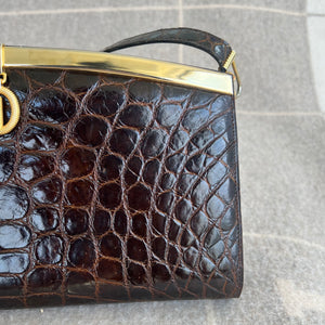 Vintage Dior Crocodile Clutch Shoulder Bag