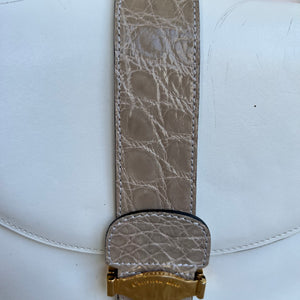 
            
                Load image into Gallery viewer, Vintage Dior Ivory Messenger With Crocodile Embossed Details
            
        