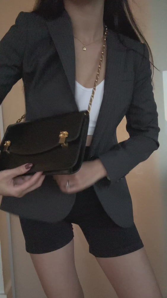
            
                Load and play video in Gallery viewer, 1990s Vintage Celine Duo Logo Clasp Shoulder Bag
            
        