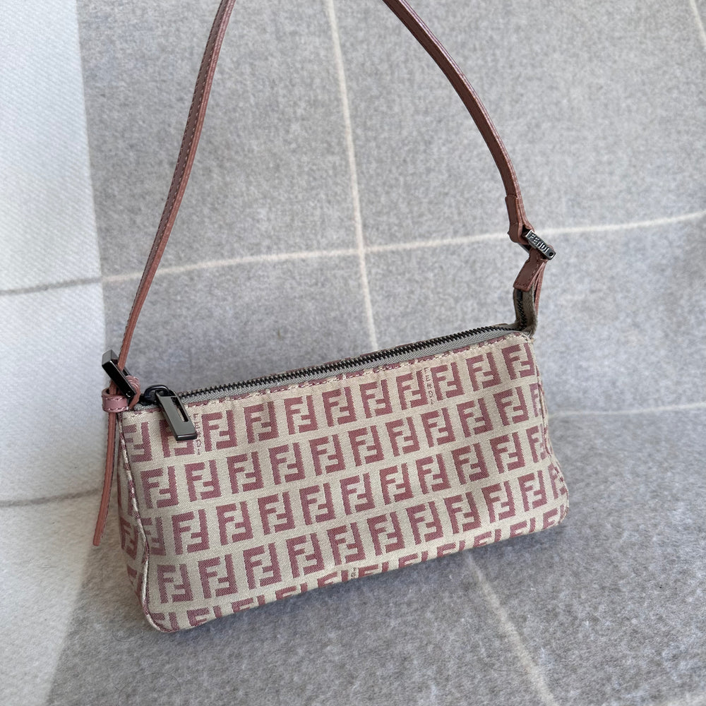Fendi Pink Small Zucca Shoulder Bag Adore Adored