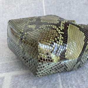 Christian Dior Bi-Color Olive Python Bead Handle Satchel