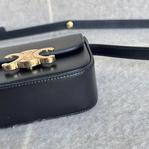 Celine Mini Triomphe in Shiny Calfskin Black with Vintage Celine Mini Triomphe in Shiny Calfskin Black with Vintage
