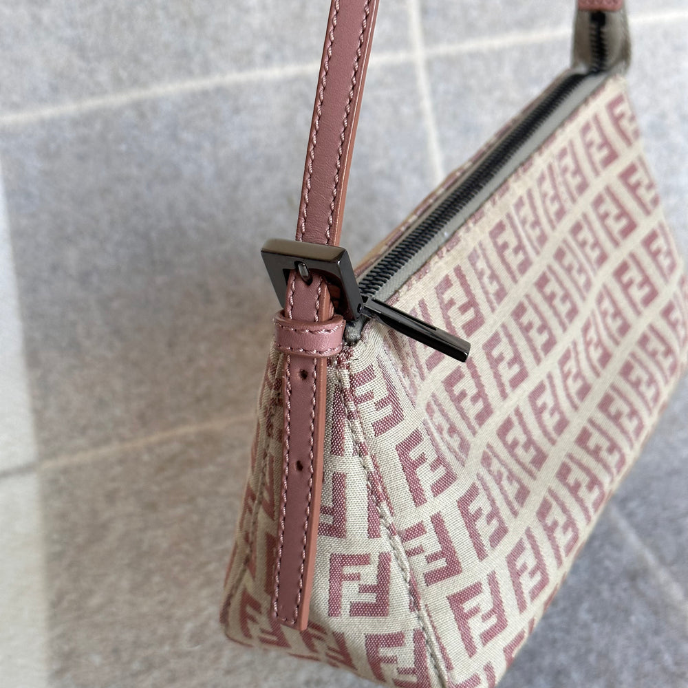 Fendi Pink Small Zucca Shoulder Bag