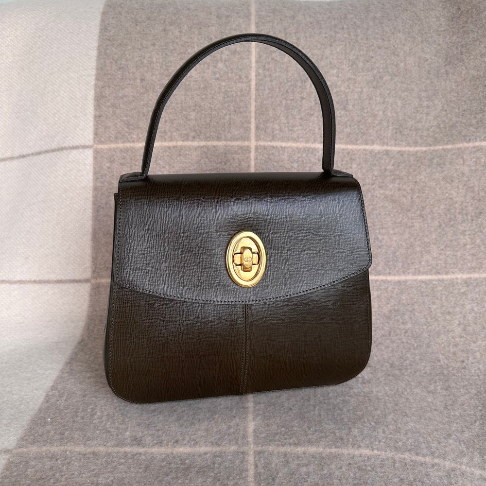 
            
                Load image into Gallery viewer, Vintage Christian Dior Olive Top Handle Bag
            
        