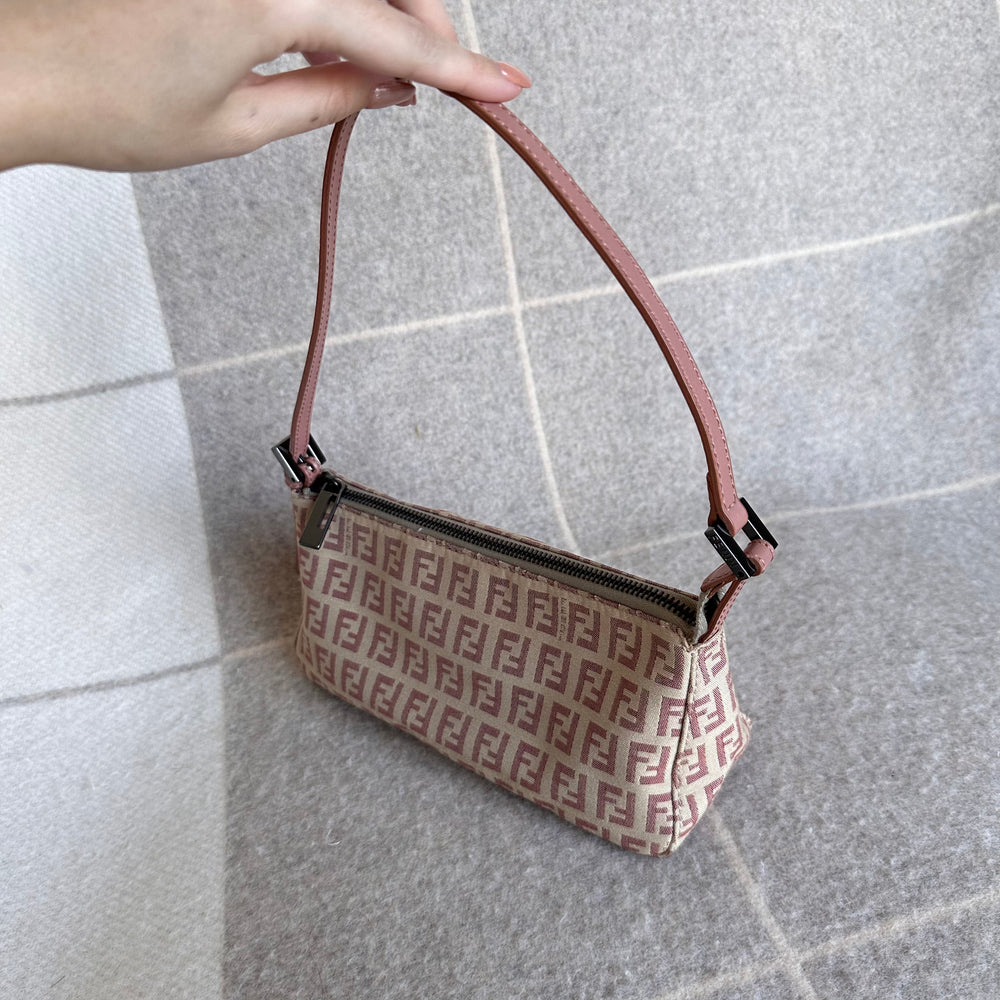 
            
                Load image into Gallery viewer, Fendi Pink Small Zucca Shoulder Bag
            
        