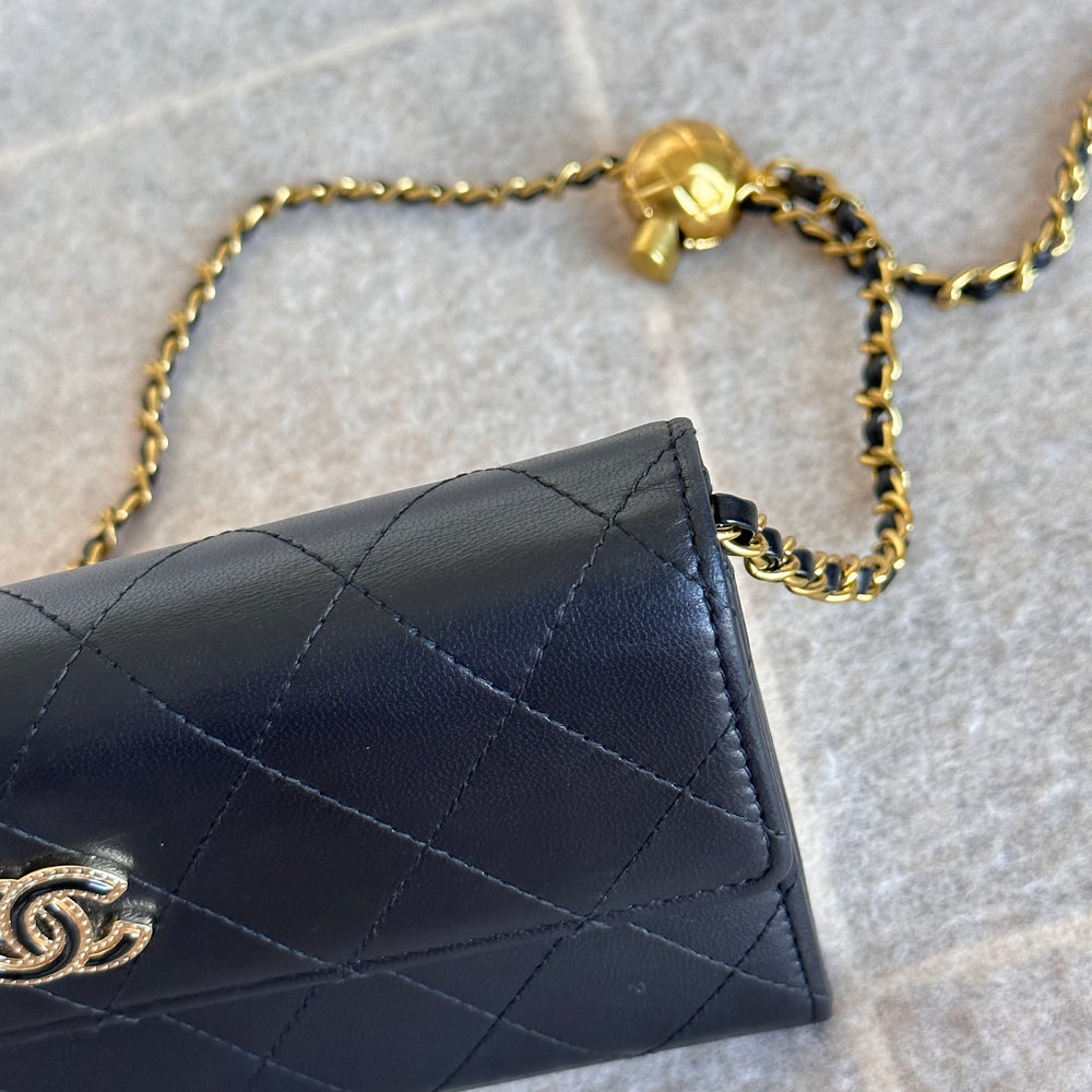 Chanel Wallet with Added Adjustable Chain