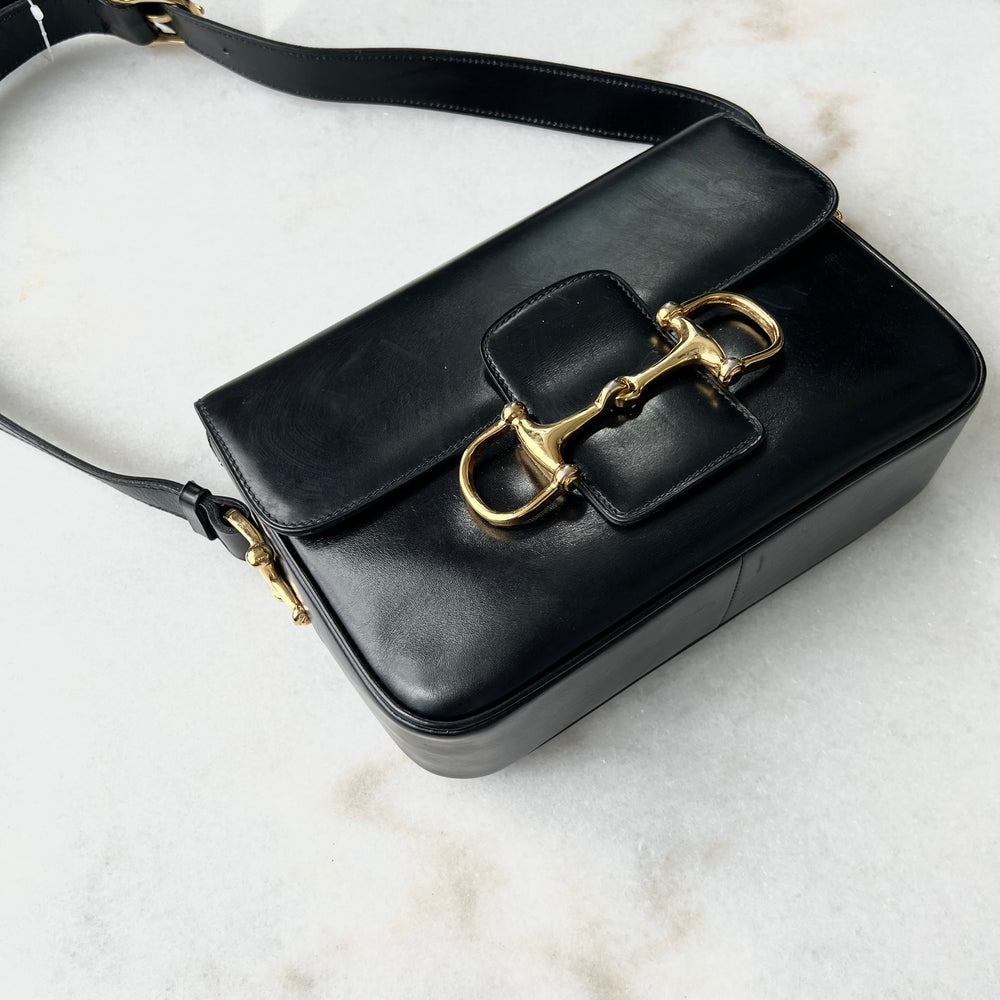 1970s Vintage Celine Small Horsebit Shoulder Bag