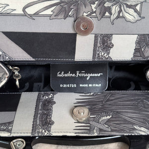 
            
                Load image into Gallery viewer, Limited Edition Vintage Ferragamo Print Canvas Acrylic Handle Bag
            
        