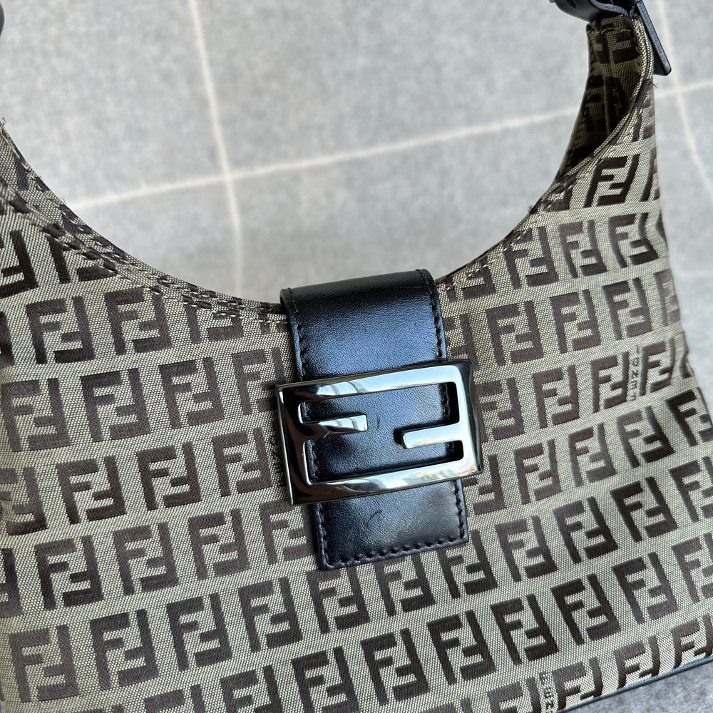 1990s Vintage Fendi Zucca Shoulder Bag