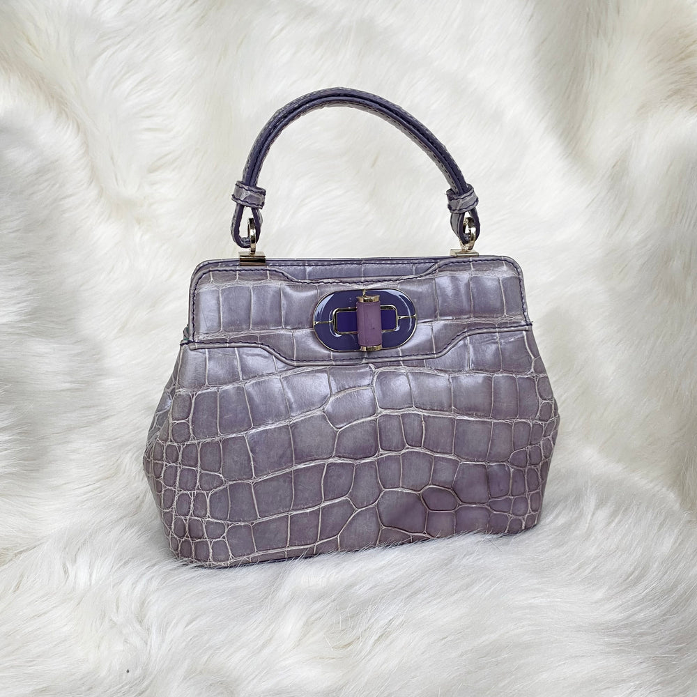 
            
                Load image into Gallery viewer, 2000s Bvgalri Alligator Isabella Rossellini Bag
            
        