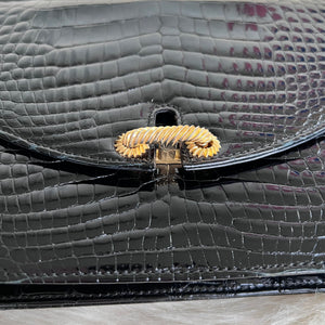1960-1970s Fendi Crocodile Vintage Flap Shoulder Bag